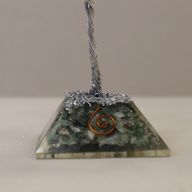 Edelsteen Boom met Orgonite Basis - 80 Steen - Mosagaat