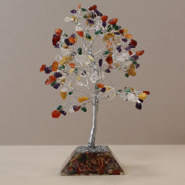 Edelsteenboompje met Orgonietvoet - 160 Stenen - Multi