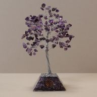 Edelsteen Boom met Orgonite Basis - 160 Stone - Amethist