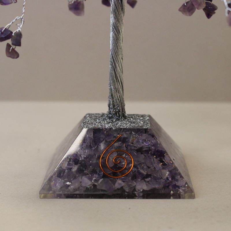 Edelsteen Boom met Orgonite Basis - 320 Steen - Amethist