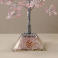 Edelsteen Boom met Orgonite Basis - 320 Steen - Rozenkwarts