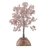 Edelsteen Boom met Orgonite Basis - 320 Steen - Rozenkwarts