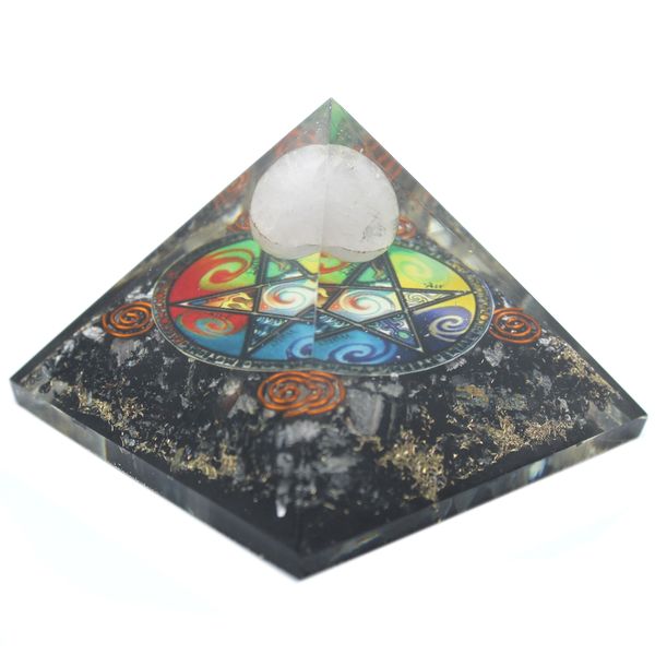 Orgonite Piramide - Middernacht Pentagon - 70mm
