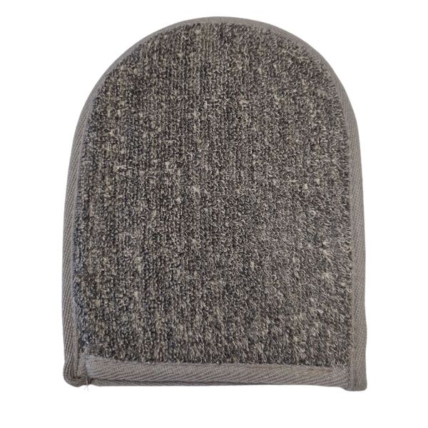 Bamboo & Linen Bath Mitt - Charcoal