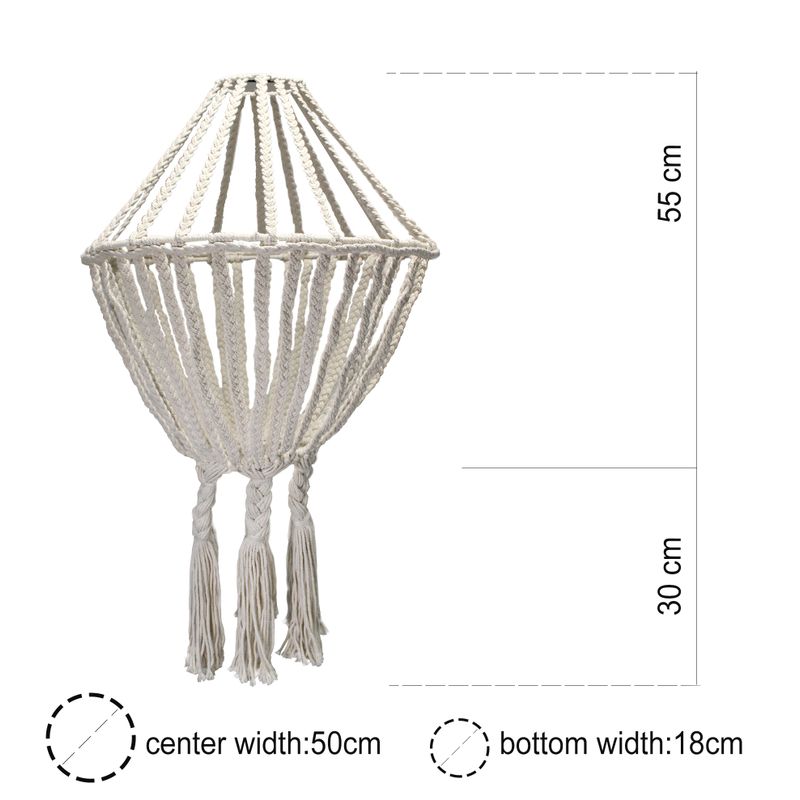 Macrame Lamp - Groot - Zwart