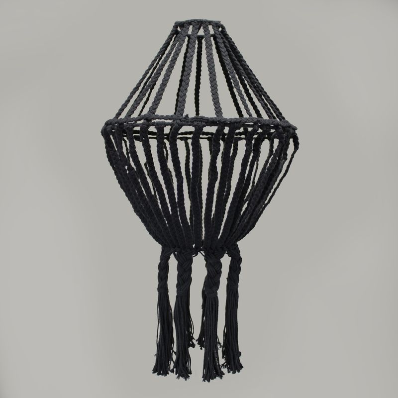 Macrame Lamp - Groot - Zwart