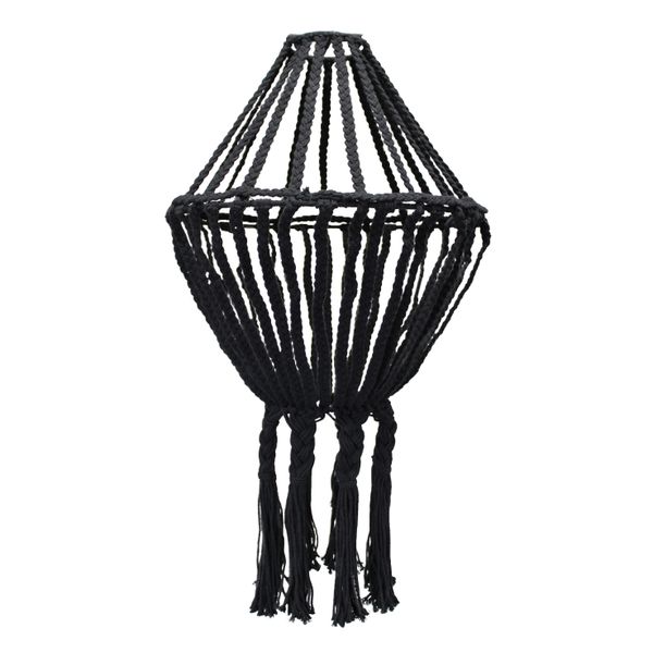 Macrame Lamp - Groot - Zwart