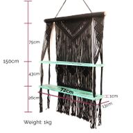 Macramé met Hangende Planken - Blauw
