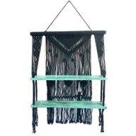 Macramé met Hangende Planken - Turkoois
