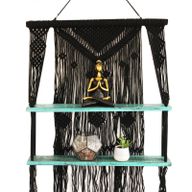 Macramé met Hangende Planken - Turkoois