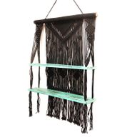 Macramé met Hangende Planken - Turkoois