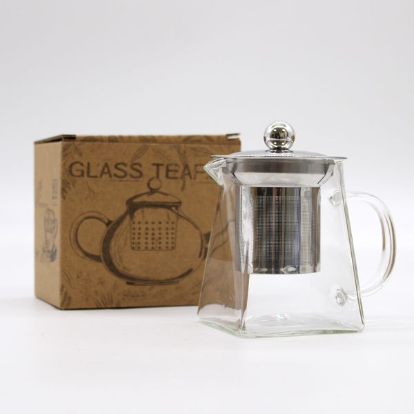 Glazen Theepot - Toren Model - 350ml - Geschenkverpakking