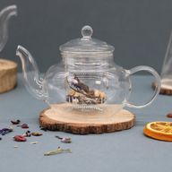 Glazen Theepot - Rond Model - 400ml - Geschenkverpakking