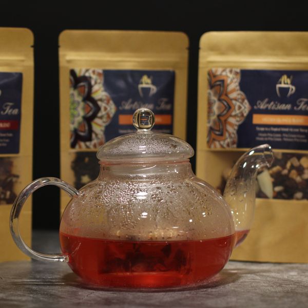 Glazen Theepot - Rond Model - 400ml - Geschenkverpakking