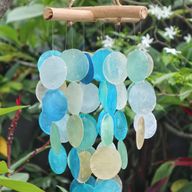 Blauwe & Parelmoer Drijfhout Kruis Chime