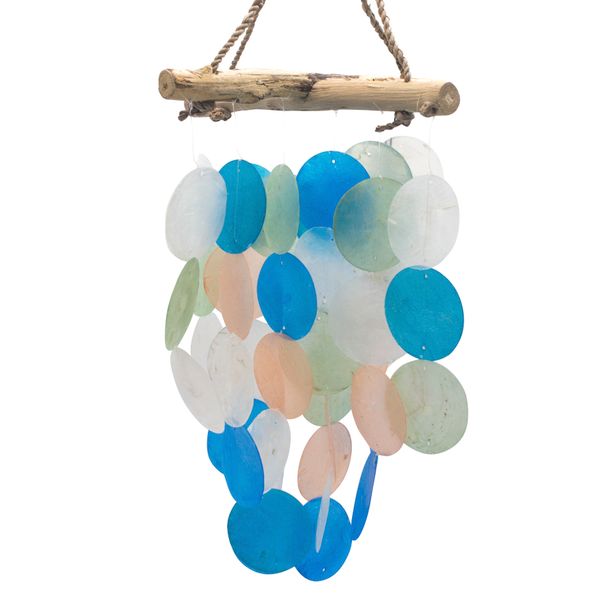 Blauwe & Parelmoer Drijfhout Kruis Chime