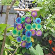 Groene & Paarse Drijfhout Kruis Chime