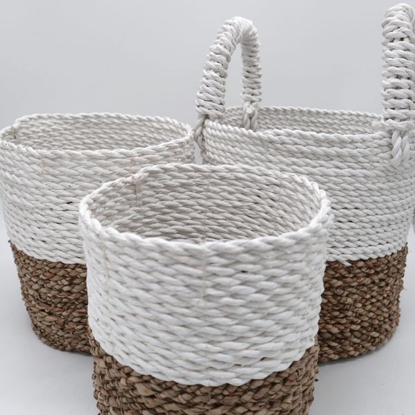 Mandenset - Zeegras - Naturel & Wit