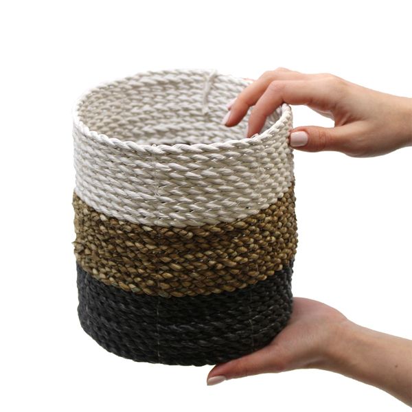 Mandenset - Zeegras - Naturel & Wit
