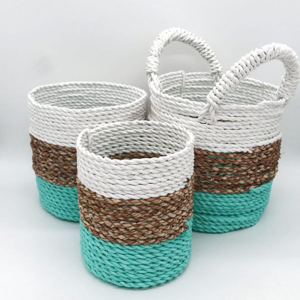 Mandenset - Zeegras - Groen / Naturel / Wit