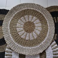 Rond Vloerkleed Zeegras - Wit & Tan - Binnenzon - 1m