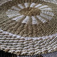 Rond Vloerkleed Zeegras - Wit & Tan - Binnenzon - 1m