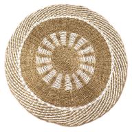 Rond Vloerkleed Zeegras - Wit & Tan - Binnenzon - 1m