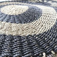 Zeegras Tapijt - Rond - Zwart & Bruin - Dia 1 m