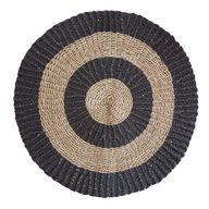 Zeegras Tapijt - Rond - Zwart & Bruin - Dia 1 m
