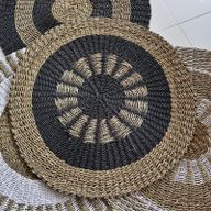 Zeegras Tapijt - Rond - Zwart & Bruin - Dia 1m