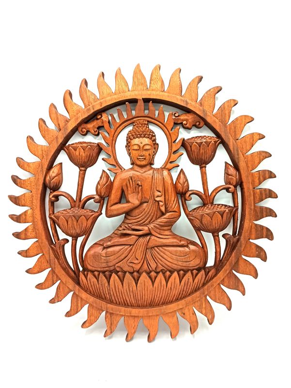 Boeddha & Lotus Paneel - Dia 40cm