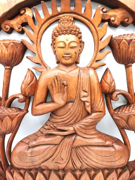 Boeddha & Lotus Paneel - Dia 40cm