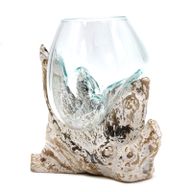 Gesmolten Glas op Whitewashed Stronk - Medium Kom