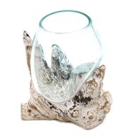 Gesmolten Glas op Whitewashed Stronk - Medium Kom