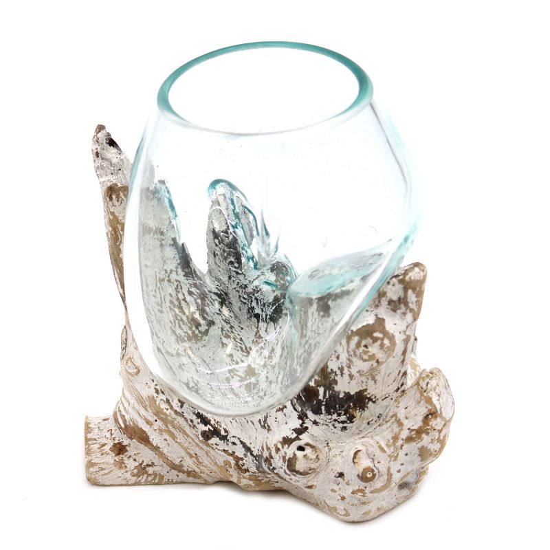 Gesmolten Glas op Whitewashed Stronk - Medium Kom