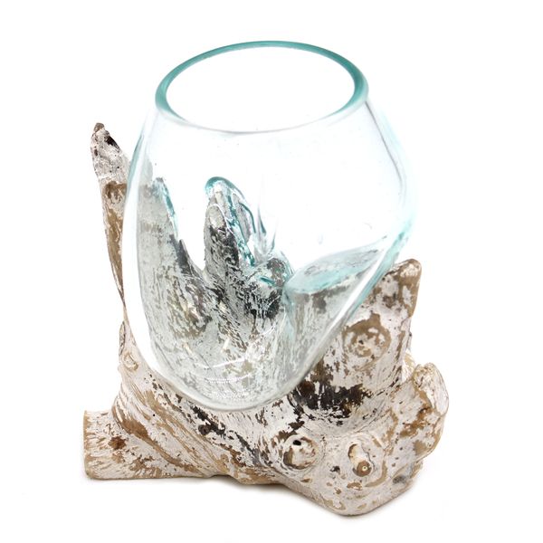 Gesmolten Glas op Whitewashed Stronk - Medium Kom