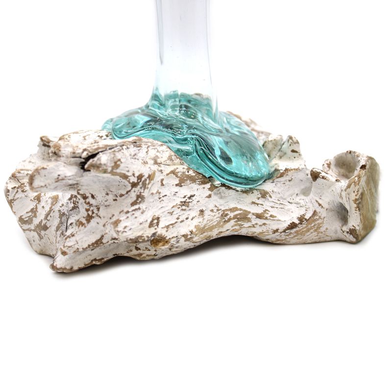 Gesmolten Glas op Whitewashed Stronk - Medium - Vaas