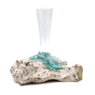 Gesmolten Glas op Whitewashed Stronk - Medium - Vaas