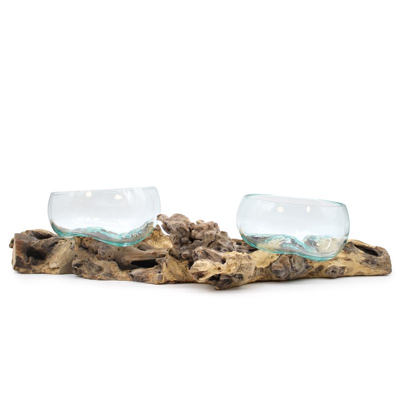 Gesmolten Glas op XLgrote Dubbele standaard - 70 cm- 70cm