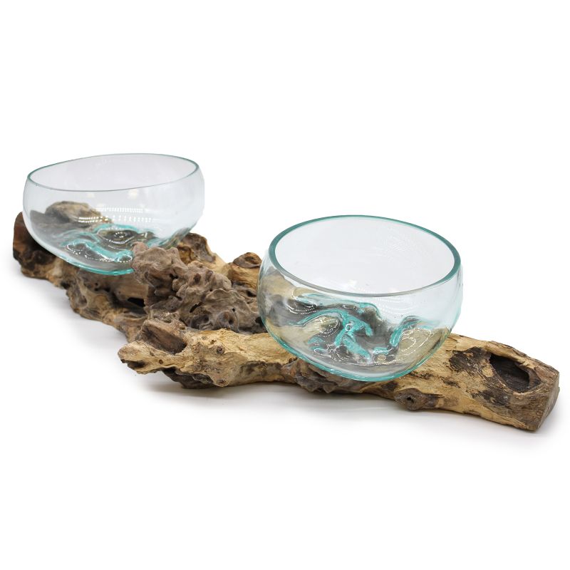 Gesmolten Glas op XLgrote Dubbele standaard - 70 cm- 70cm