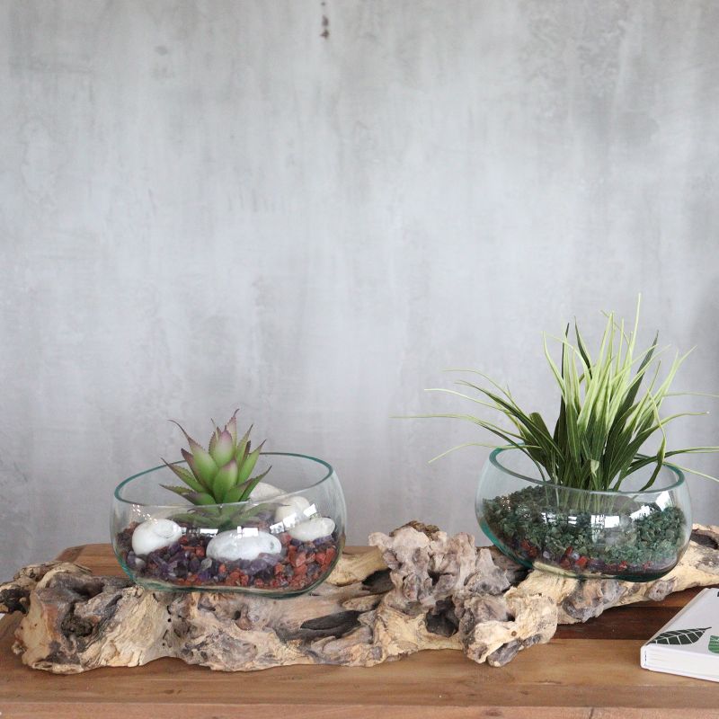 Gesmolten Glas op XLgrote Dubbele standaard - 70 cm- 70cm