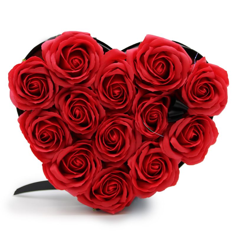 Zeep Bloemen Cadeau Set - 13 Rode Rozen - Hartvorm