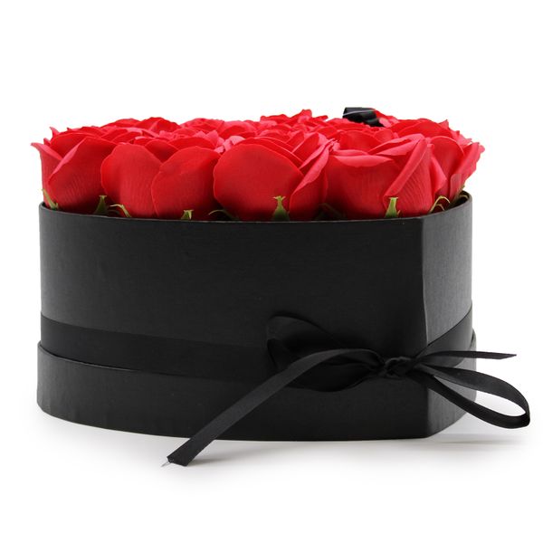 Zeep Bloemen Cadeau Set - 13 Rode Rozen - Hartvorm