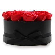 Zeep Bloemen Cadeau Set - 14 Rode Rozen - Rond