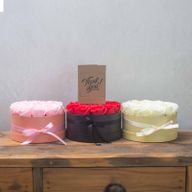 Zeep Bloemen Cadeau Set - 9 Roze Rozen - Vierkant