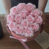 Zeep Bloemen Cadeau Set - 13 Roze Rozen - Hartvorm