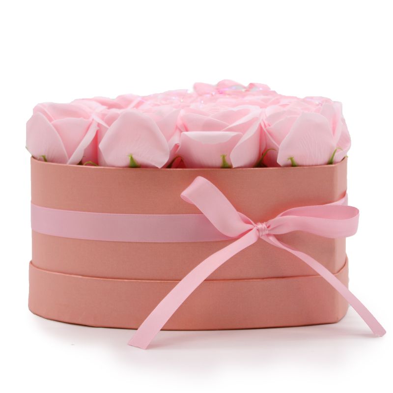 Zeep Bloemen Cadeau Set - 13 Roze Rozen - Hartvorm