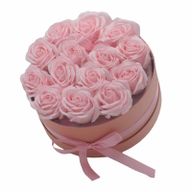 Zeep Bloemen Cadeau Set - 14 Roze Rozen - Rond