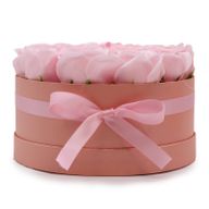 Zeep Bloemen Cadeau Set - 14 Roze Rozen - Rond
