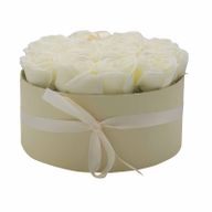 Zeep Bloemen Cadeau Set - 14 Crème Rozen - Rond